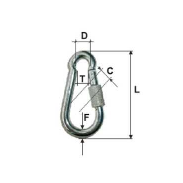Carabina zincata cu filet 4mm / 6mm/5/6mmx40mm