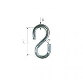 carlig zincat fara inel 3mm / 3.5x28mm