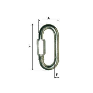 Inel zincat pentru legatura 6mm / 26x59mm