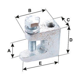 bride tija filetata m8 / 18.5mm/19x35x35mm, 10/set