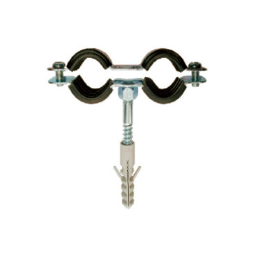 Colier fixare teava dubla cu garnitura 1/2