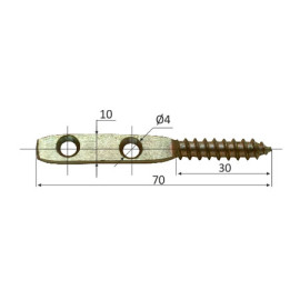 suport polita plat cu filet lemn 30mm / 10x40mm