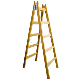 scara lemn dubla cu lant sustinere 255cm / 7 trepte