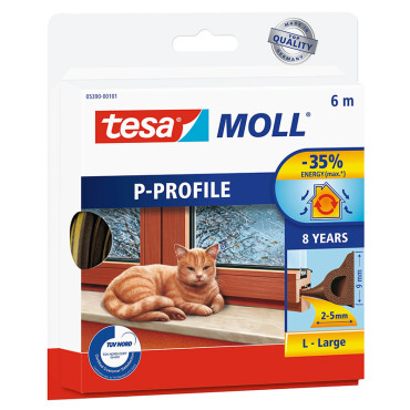 Profil etansare tip-p (2-5mm) - 9mm/6m / alb