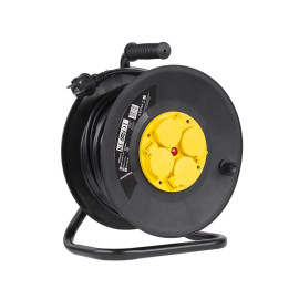 prelungitor 3x1.5mm² cu tambur - 4 prize cu pin / 25m