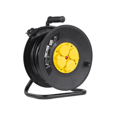 Prelungitor 3x1.5mm² cu tambur - 4 prize cu pin / 25m