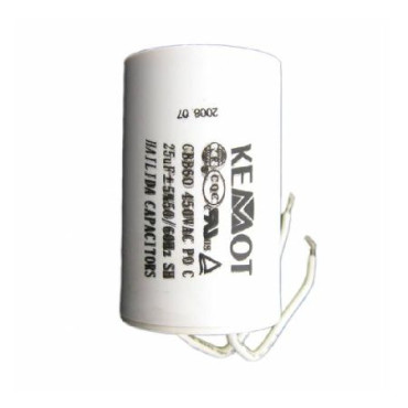 Condensator motor cu fir conector - 25.00uf / 450v