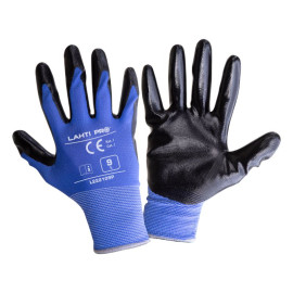 manusa nitril cu poliester / negru-albastru - 7