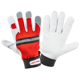 manusa piele ovina cu poliester / rosu-alb - 8