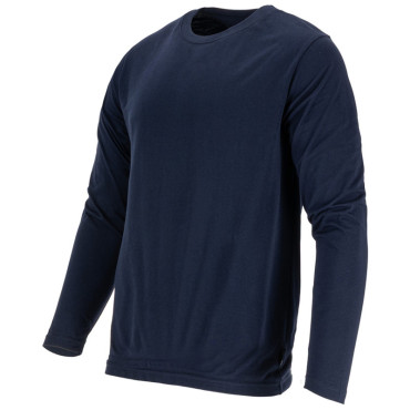 Tricou bumbac subtire cu maneca lunga / bleumarin - 3xl