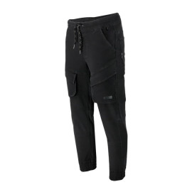 pantalon elastic cu snur si mansete / negru - s