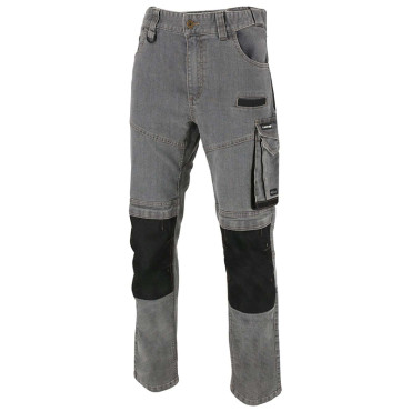 Pantalon lucru tip-blugi slim-fit elastic gri - s