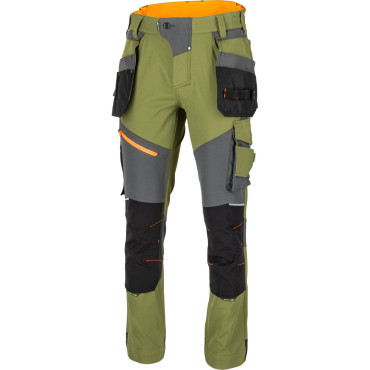 Pantalon lucru super-flexibil / verde - s