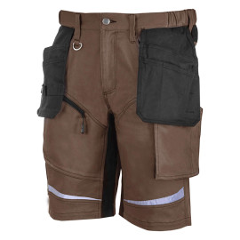 pantalon lucru slim-fit scurt / maro - s