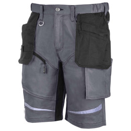 pantalon lucru slim-fit scurt / gri - s