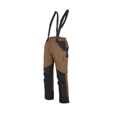 Pantalon multifunctional cu bretele / maro - s