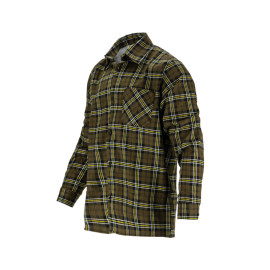 camasa flanel cu carouri dungate / kaki - s