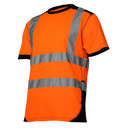 tricou reflectorizant / portocaliu-negru - l