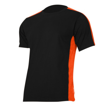 Tricou bumbac multicolor / negru-portocaliu - 2xl