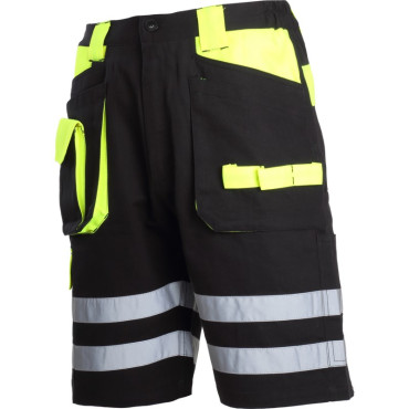 Pantalon scurt cu reflectorizant negru-verde - 3xl