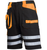 Pantalon scurt cu reflectorizant negru-portocaliu - xl