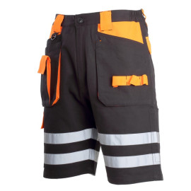 pantalon scurt cu reflectorizant negru-portocaliu - s