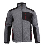 Jacheta elastica tip-pulover / gri-negru - l