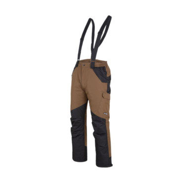 Pantalon multifunctional cu bretele / maro - 3xl